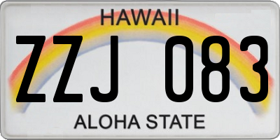HI license plate ZZJ083