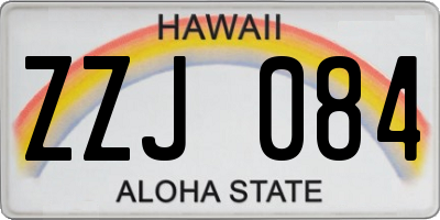 HI license plate ZZJ084