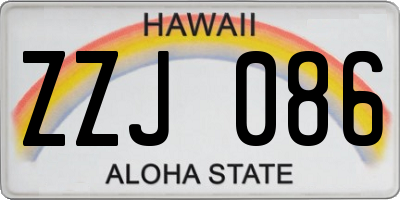 HI license plate ZZJ086