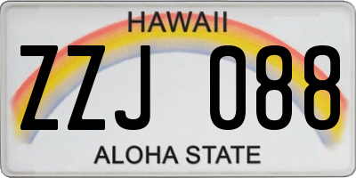 HI license plate ZZJ088