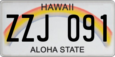 HI license plate ZZJ091