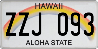 HI license plate ZZJ093