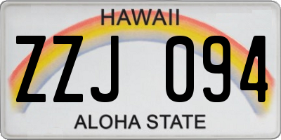 HI license plate ZZJ094