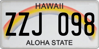 HI license plate ZZJ098