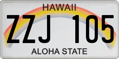 HI license plate ZZJ105