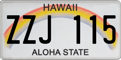 HI license plate ZZJ115