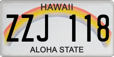 HI license plate ZZJ118