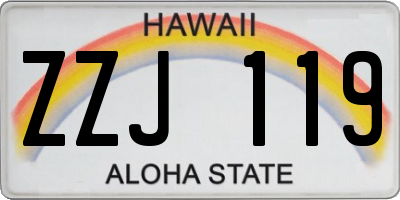 HI license plate ZZJ119
