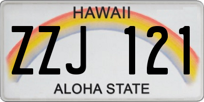 HI license plate ZZJ121