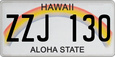 HI license plate ZZJ130