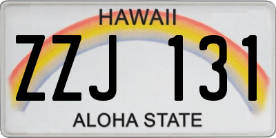 HI license plate ZZJ131