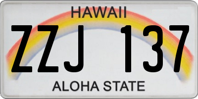 HI license plate ZZJ137