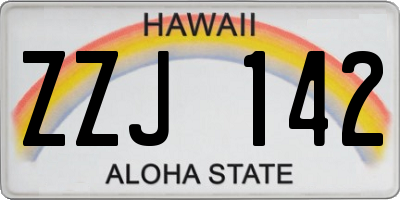 HI license plate ZZJ142
