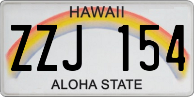 HI license plate ZZJ154