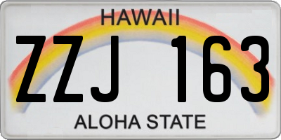 HI license plate ZZJ163