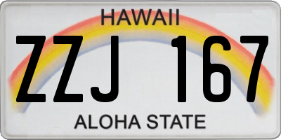HI license plate ZZJ167