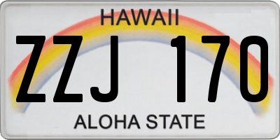 HI license plate ZZJ170