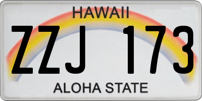 HI license plate ZZJ173