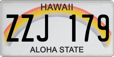 HI license plate ZZJ179