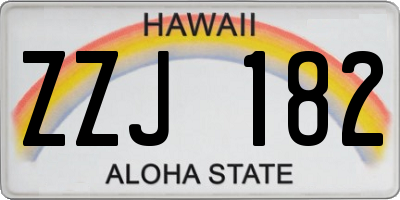 HI license plate ZZJ182
