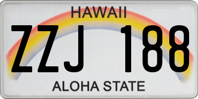 HI license plate ZZJ188