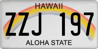 HI license plate ZZJ197