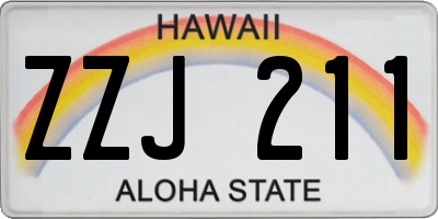 HI license plate ZZJ211