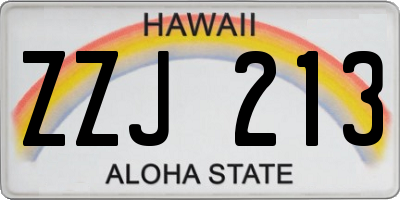 HI license plate ZZJ213