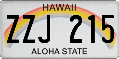 HI license plate ZZJ215