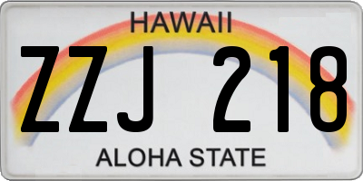 HI license plate ZZJ218
