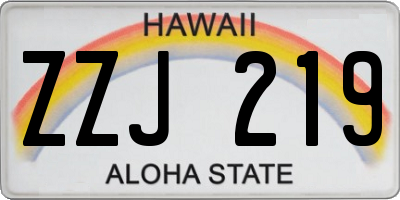 HI license plate ZZJ219