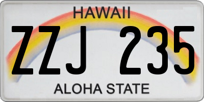 HI license plate ZZJ235