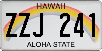 HI license plate ZZJ241