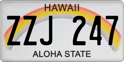 HI license plate ZZJ247