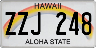 HI license plate ZZJ248
