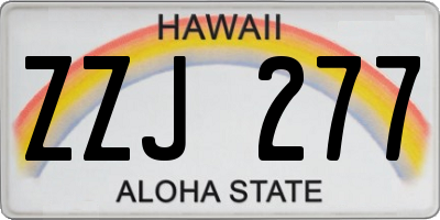 HI license plate ZZJ277