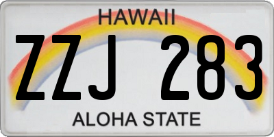 HI license plate ZZJ283