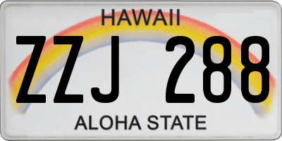 HI license plate ZZJ288