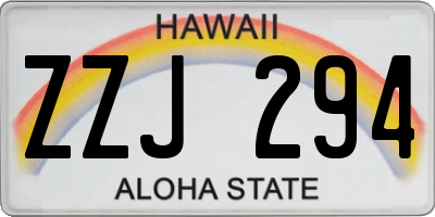 HI license plate ZZJ294