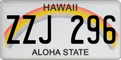 HI license plate ZZJ296