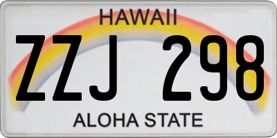 HI license plate ZZJ298