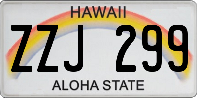 HI license plate ZZJ299