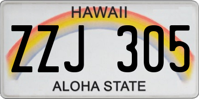 HI license plate ZZJ305