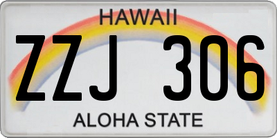 HI license plate ZZJ306