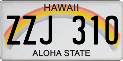 HI license plate ZZJ310