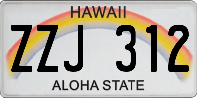 HI license plate ZZJ312