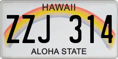 HI license plate ZZJ314