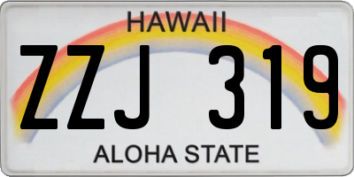 HI license plate ZZJ319