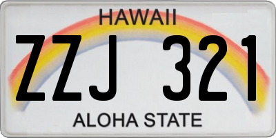 HI license plate ZZJ321