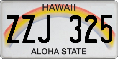 HI license plate ZZJ325